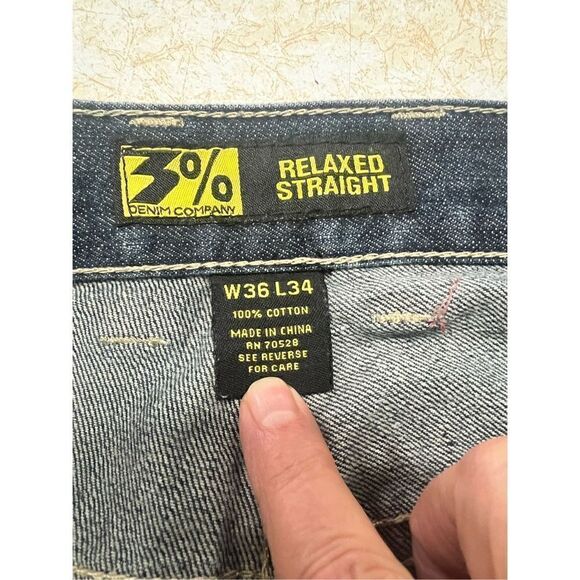 33% Jean Company Relaxed Straight Men’s Jeans Sz 36/33 - Picture 6 of 6